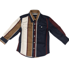 Boy's Wrangler Midnight Oak Brushpopper Stripe Western Snap Shirt 112382002