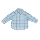 Little Boy's Wrangler Blue Frost Long Sleeve Plaid Western Snap Shirt 112381493