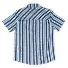 Men's Rock and Roll Short Sleeve Blue Aztec Stripe Tek Western Button Up BMB3S08685