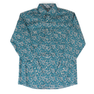 Men's Wrangler George Strait Teal Floral Print Snap Shirt 112381969
