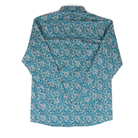 Men's Wrangler George Strait Teal Floral Print Snap Shirt 112381969