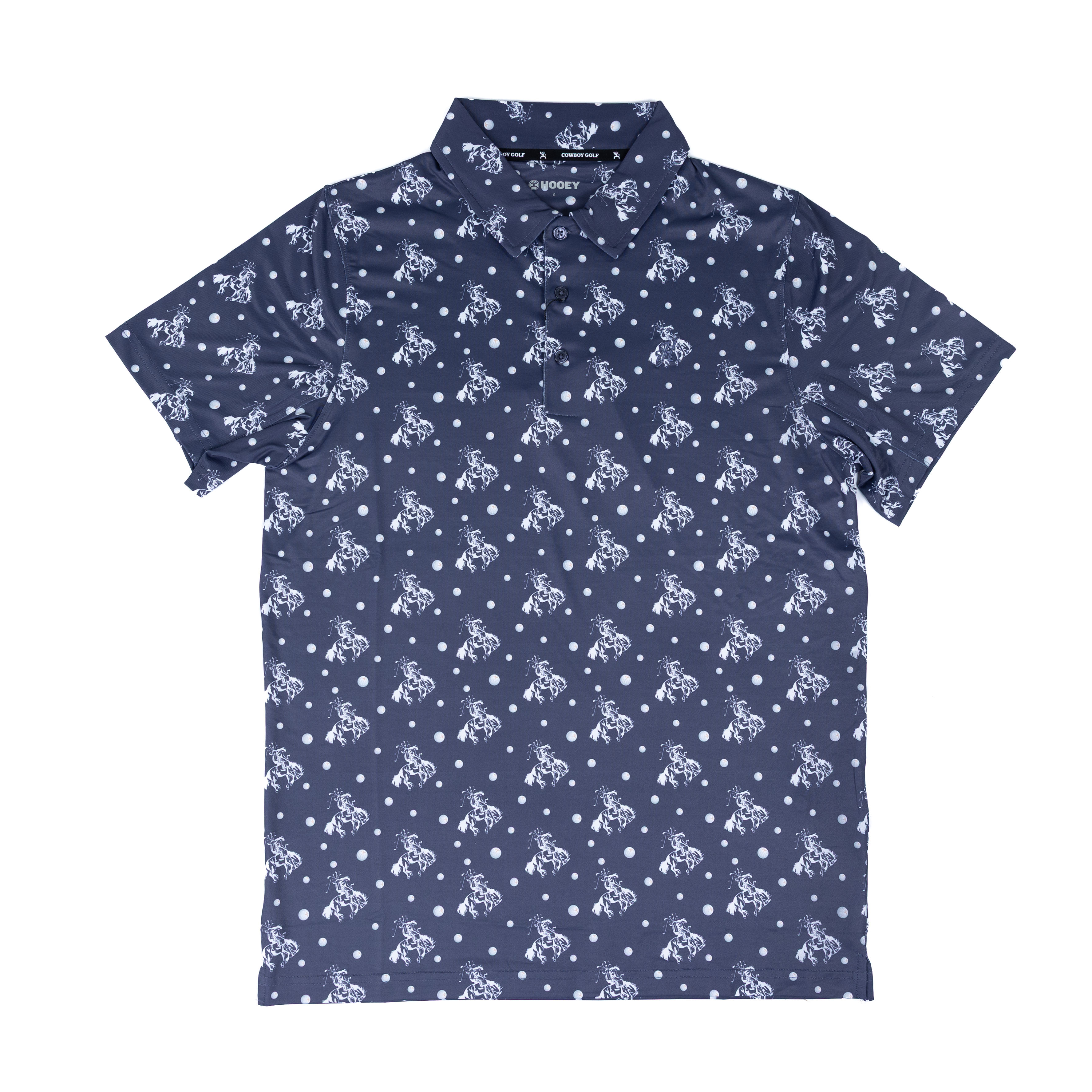 Men's Hooey Weekender Inkwell White Cowboy Golf Logo Polo Shirt HP2601NVPR