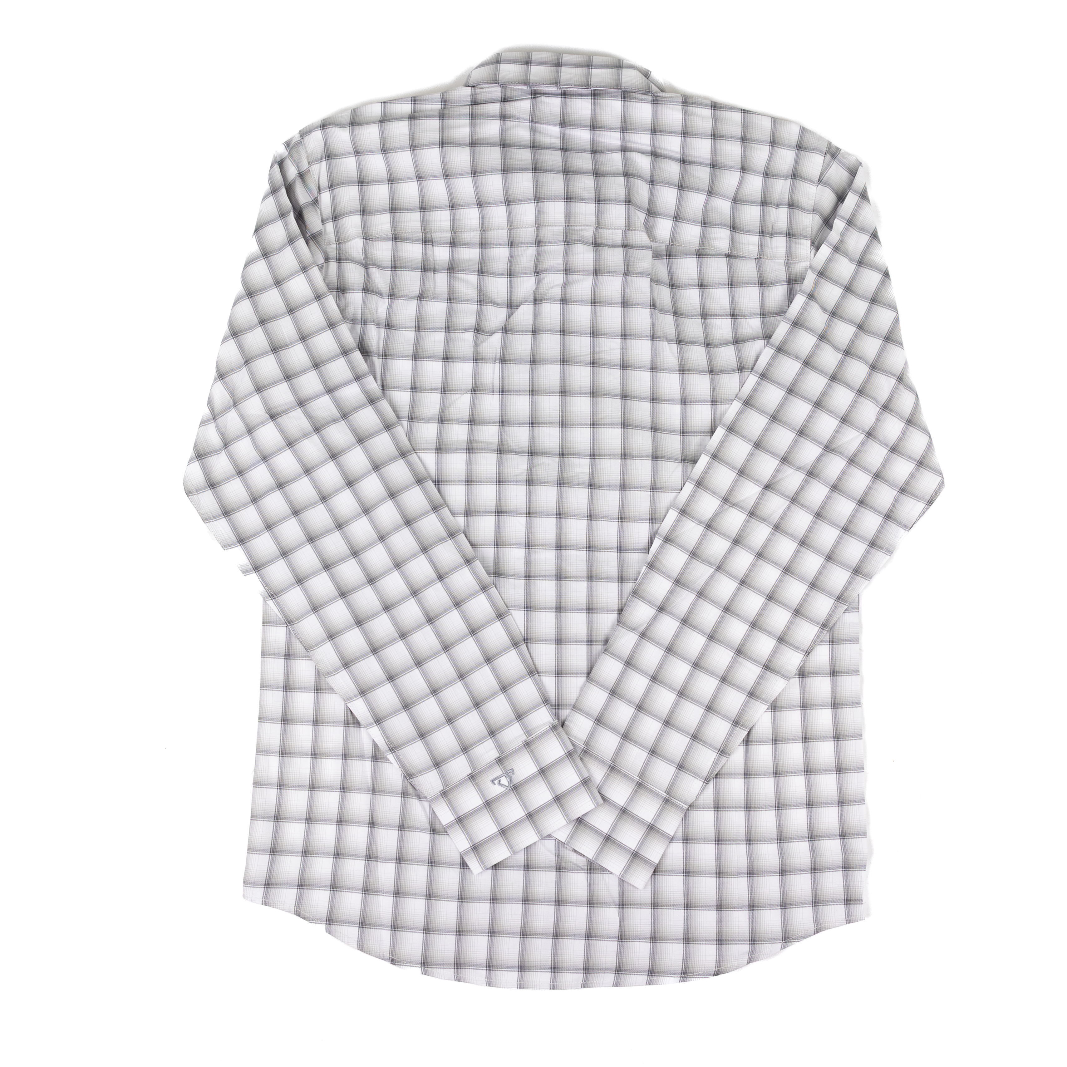 Men's Wrangler Cody Johnson Gray and White Plaid Button Down Shirt 112381514