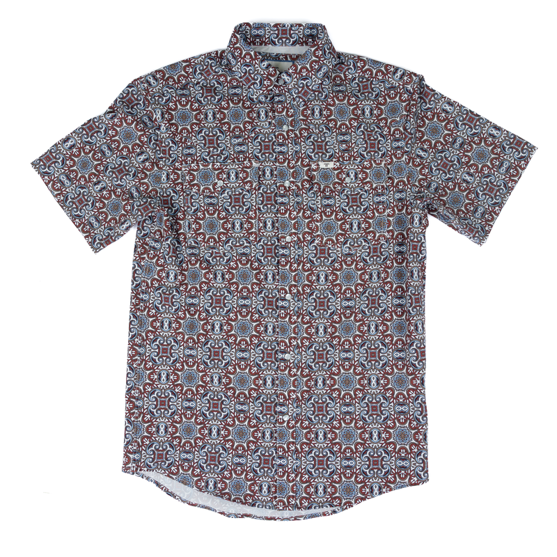 Men's Ferrell Bennett Brown Short Sleeve Snap Shirt FPS1026011