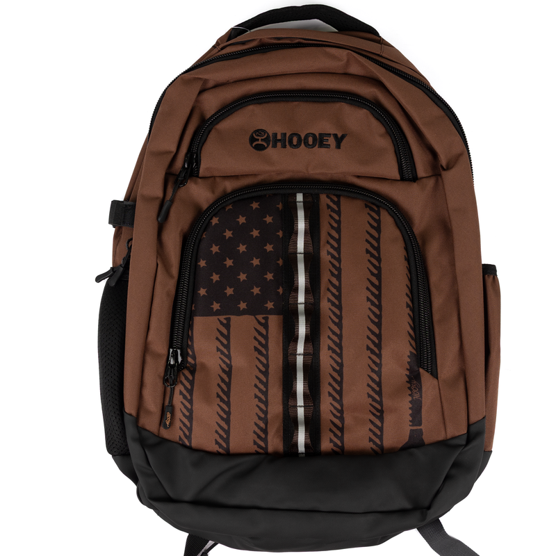Hooey Ox Brown with Black American Flag Accent Printed Backpack BP2603BRBK