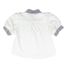 Women's Jodifl White and Striped Puff Sleeve Blouse B13435