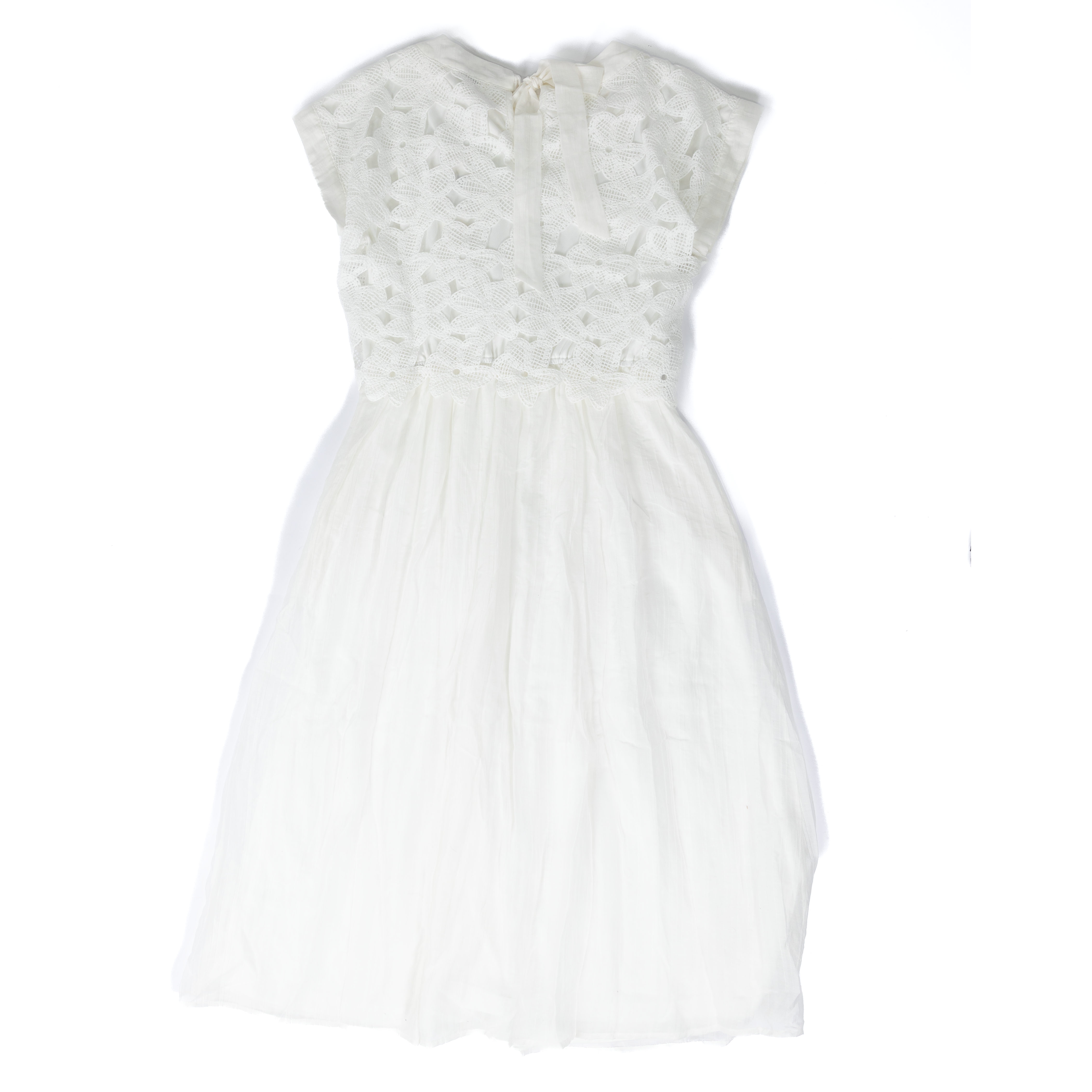 Women's White Twofer Floral Lace Dress SP0976