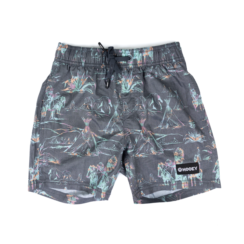 Boy's Hooey Gray Pinstripe Boardshorts HB2601CHPR-Y