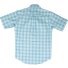 Men's Panhandle Slim Light Blue Plaid Short Sleeve Button Up SMB3S08273