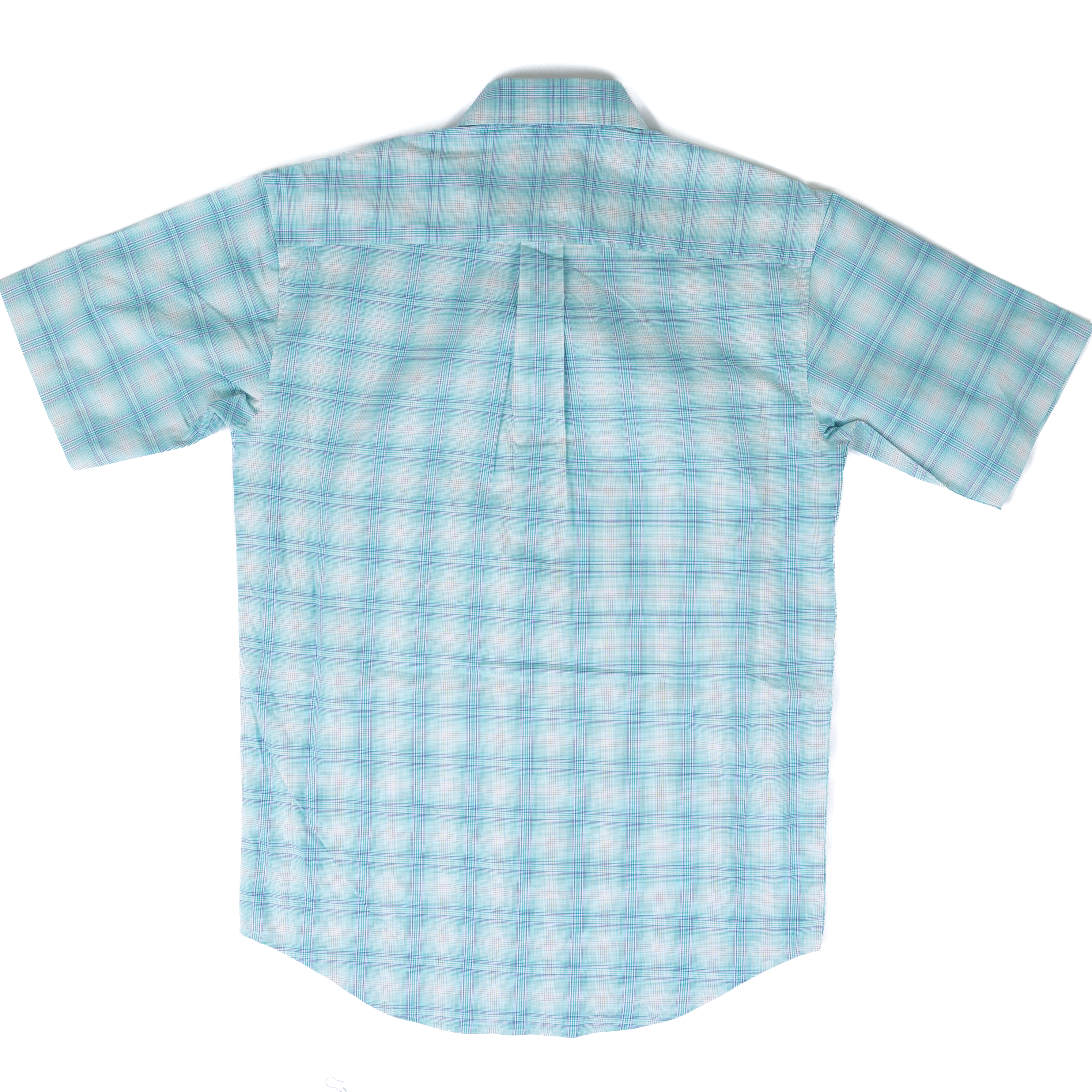 Men's Panhandle Slim Light Blue Plaid Short Sleeve Button Up SMB3S08273