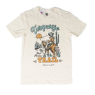 Women's Cream Short Sleeve Turquoise Trail Graphic Printed T-shirt 