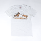 Women's White Short Sleeve Roping Cowboy T-shirt 