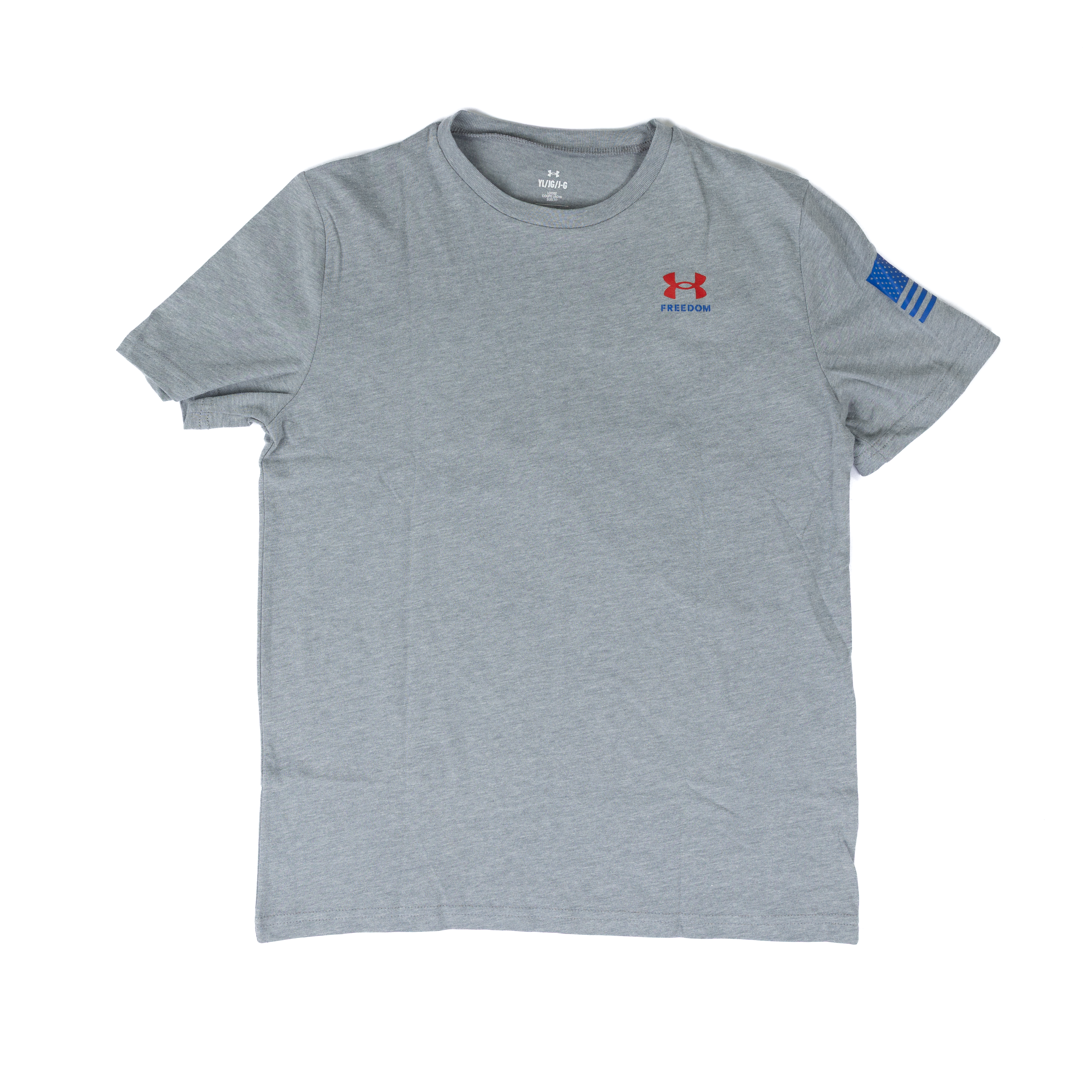 Boy's Under Armour Gray Short Sleeve Freedom Flag T-shirt 6005902-035