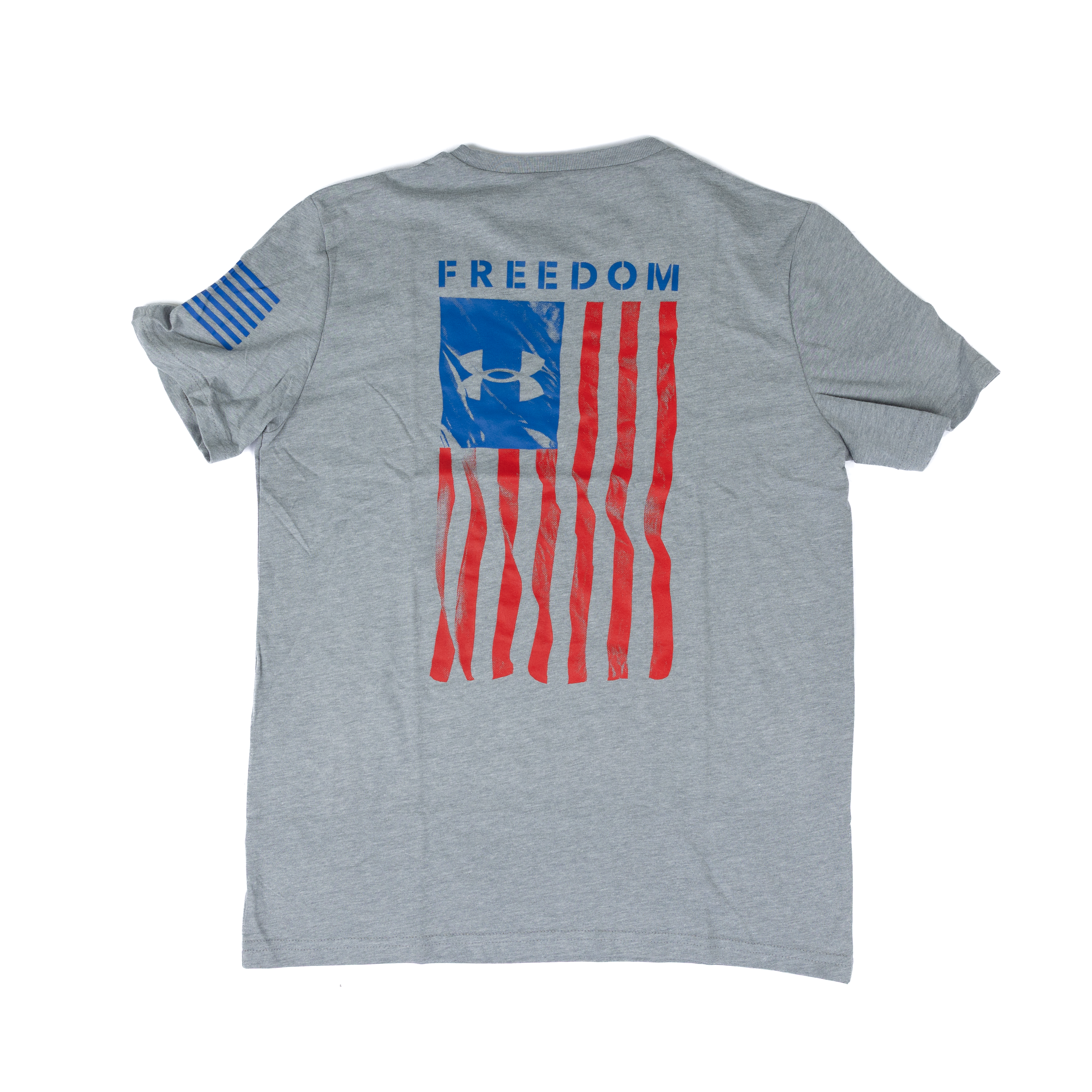 Boy's Under Armour Gray Short Sleeve Freedom Flag T-shirt 6005902-035