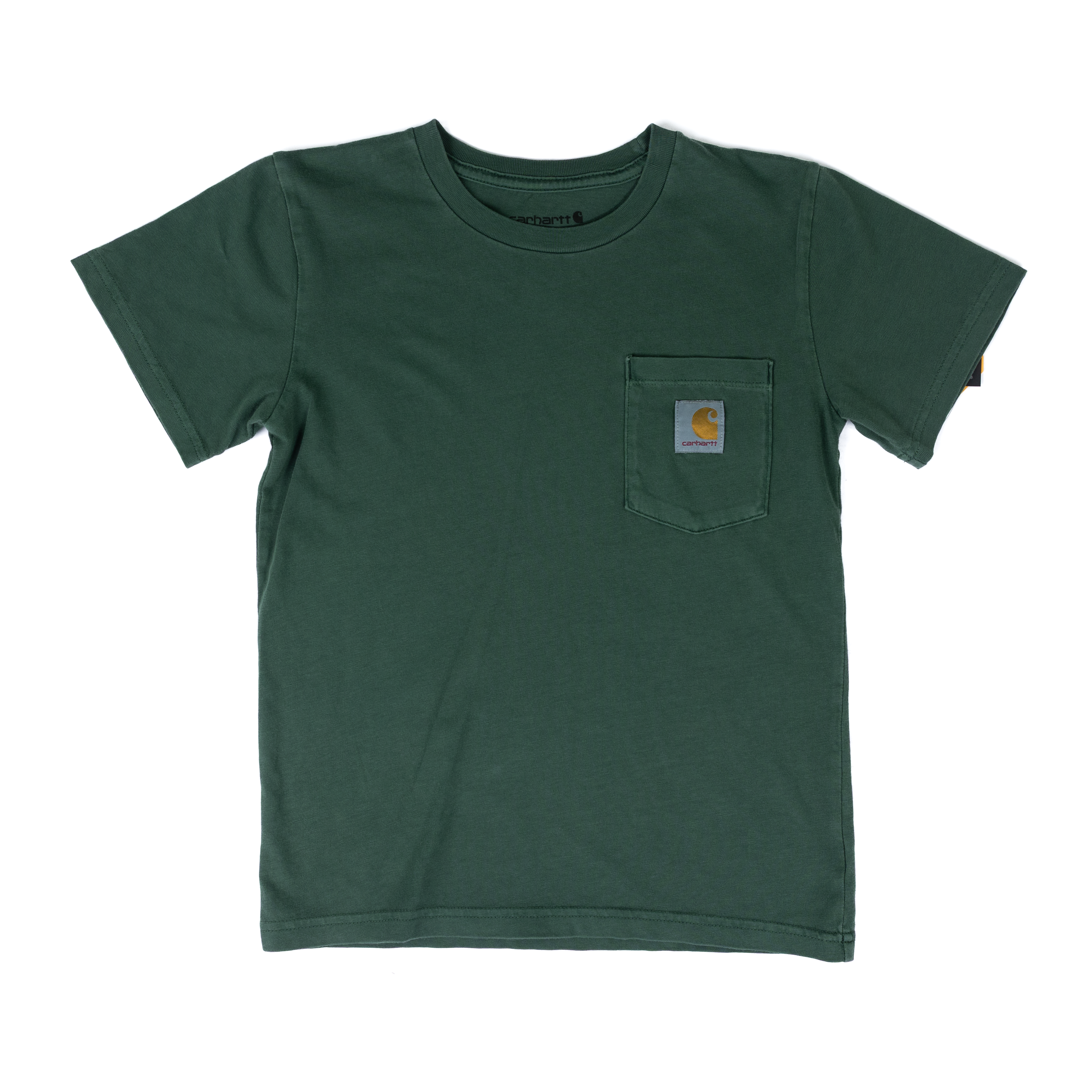 Boy's Carhartt Short Sleeve Forest Green Pocket T-shirt CA6789-GP1W