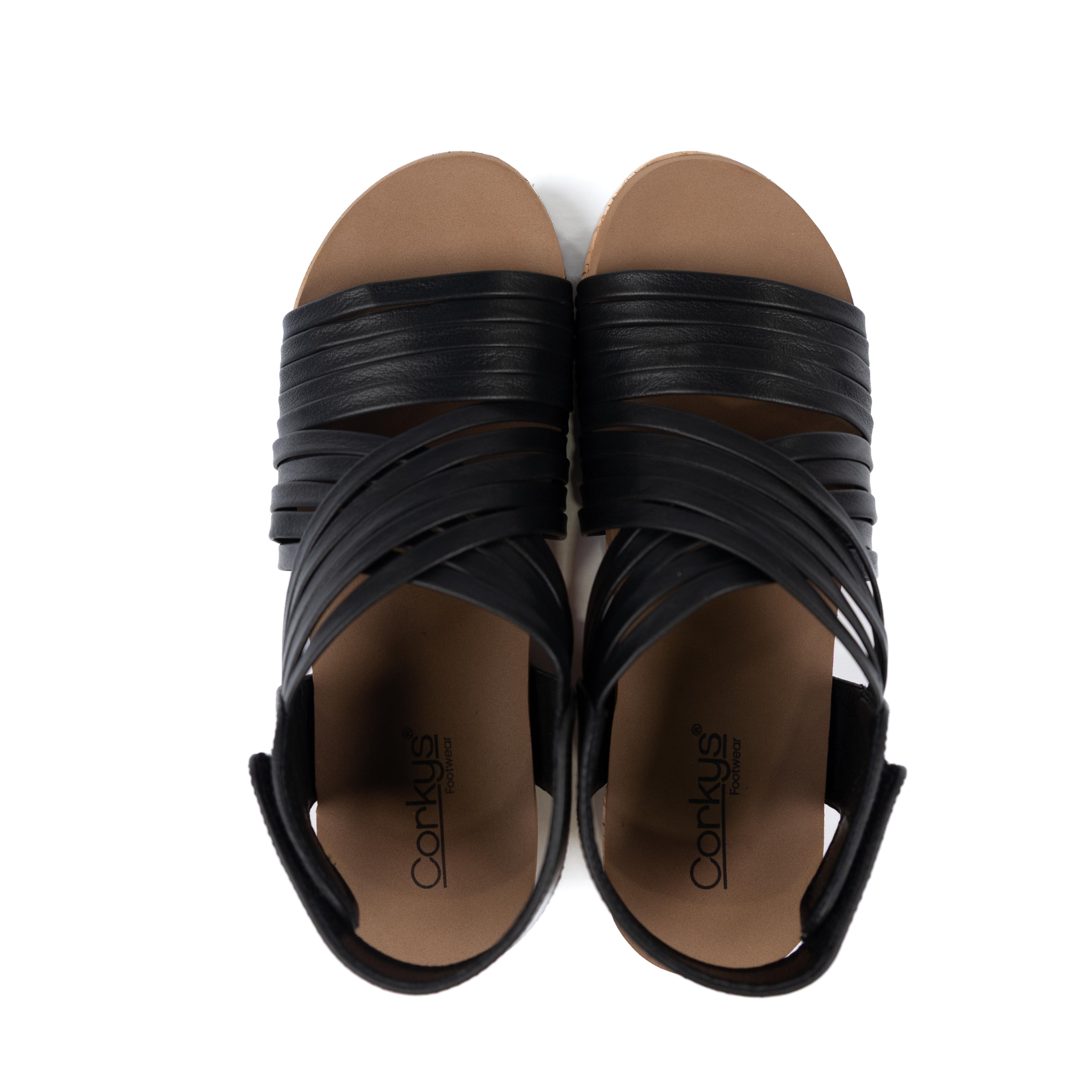 Women's Corky's Black "Good For You" Wedge Open Toe Shoes 41-0706-BLCK