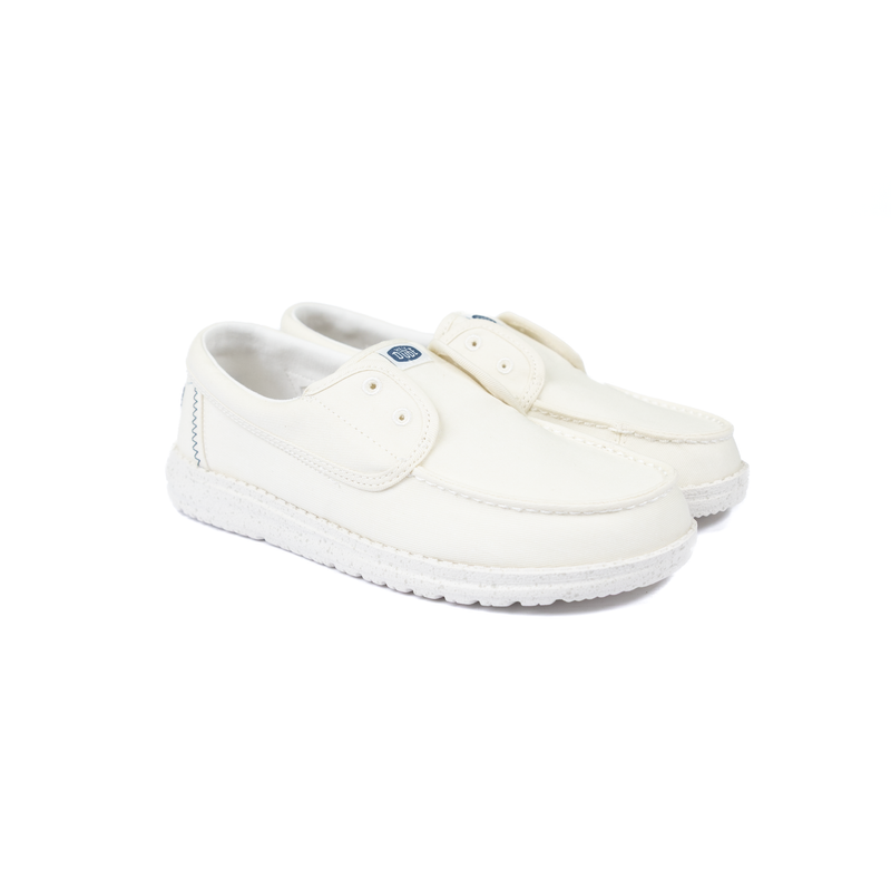 Women's Hey Dude Cry Stretch Canvas Snow White Slip On Shoes 45154-1WQ