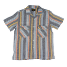 Men's Seager Short Sleeve Multicolor Striped Snap Shirt MSSU26WHIPBLU