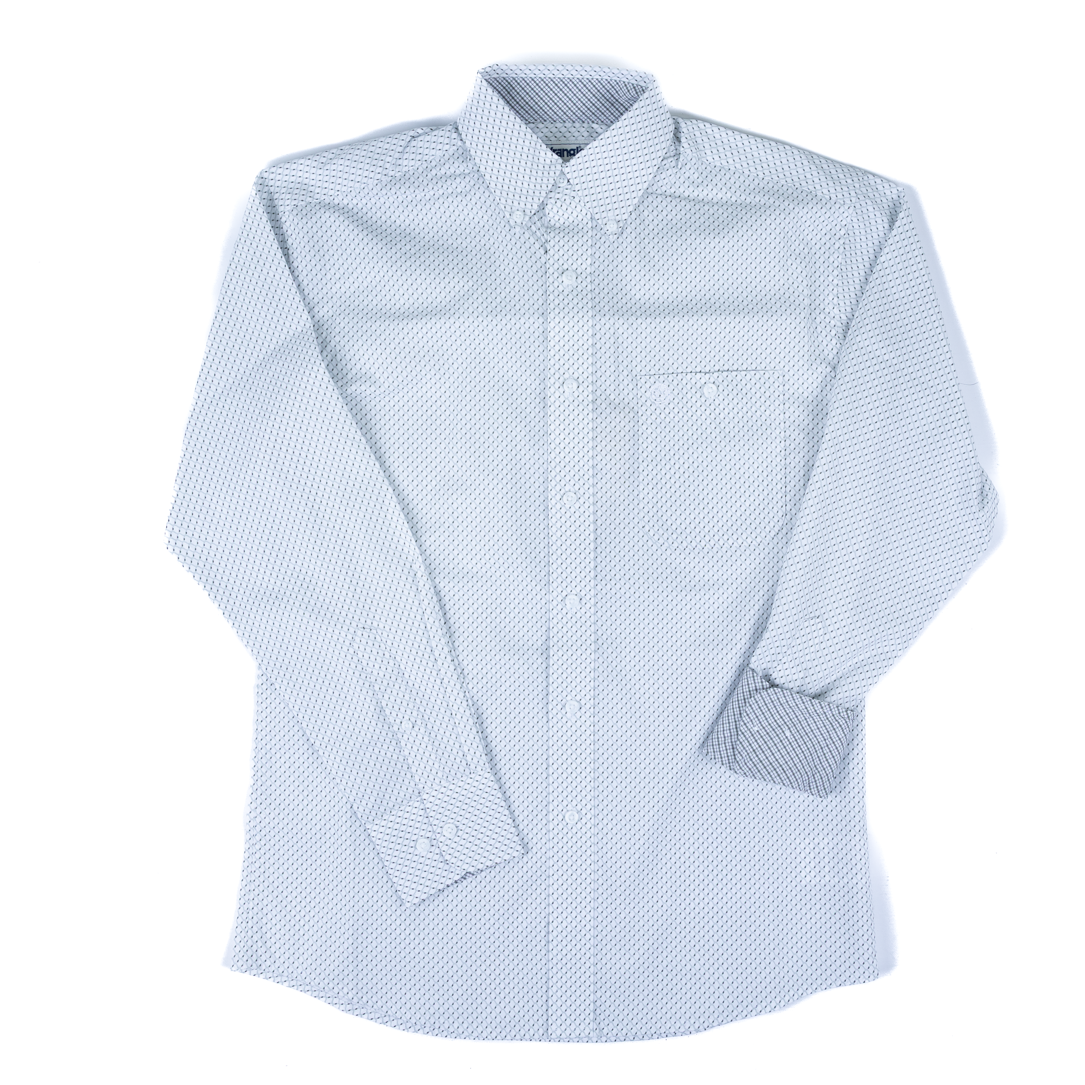 Men's Wrangler Long Sleeve Gray and White George Strait Button Down Shirt 112379057