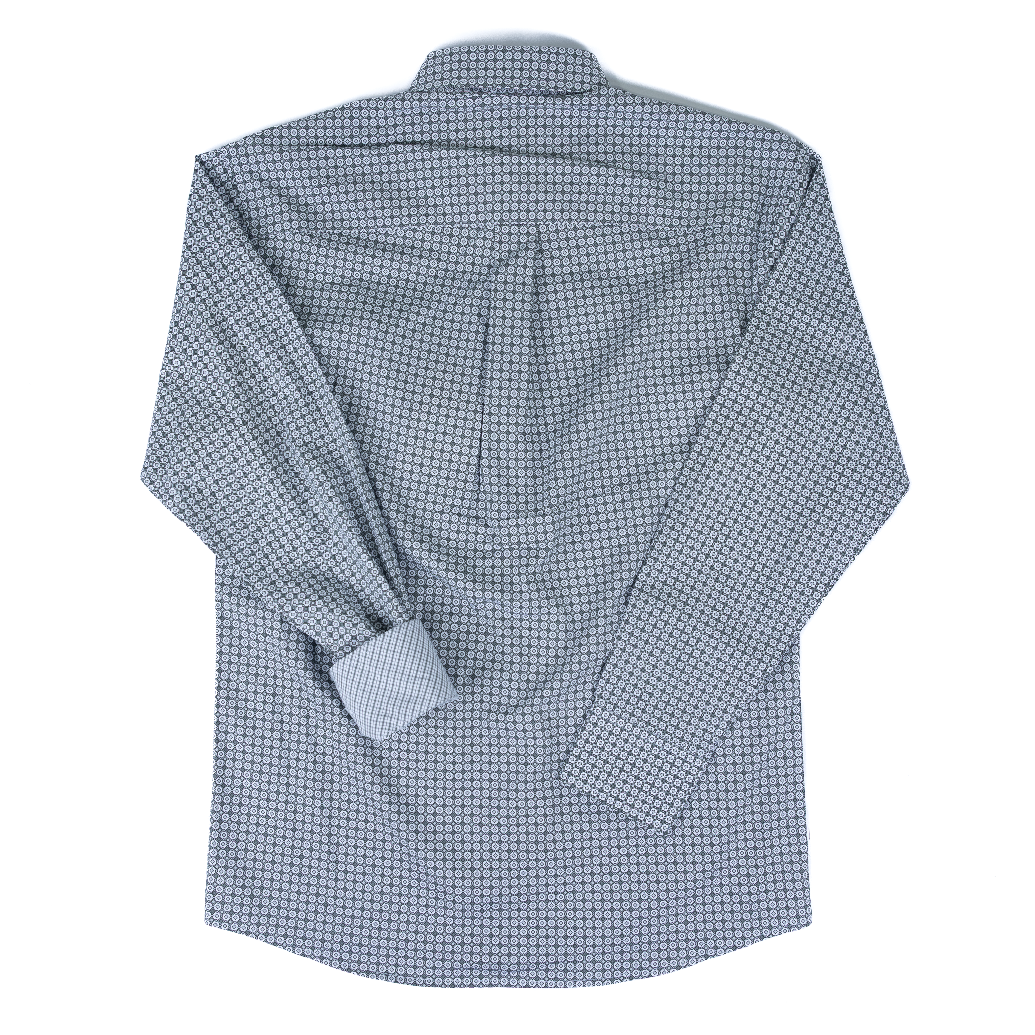 Men's Wrangler George Strait Long Sleeve Gray Geo Print Button Up 112379024