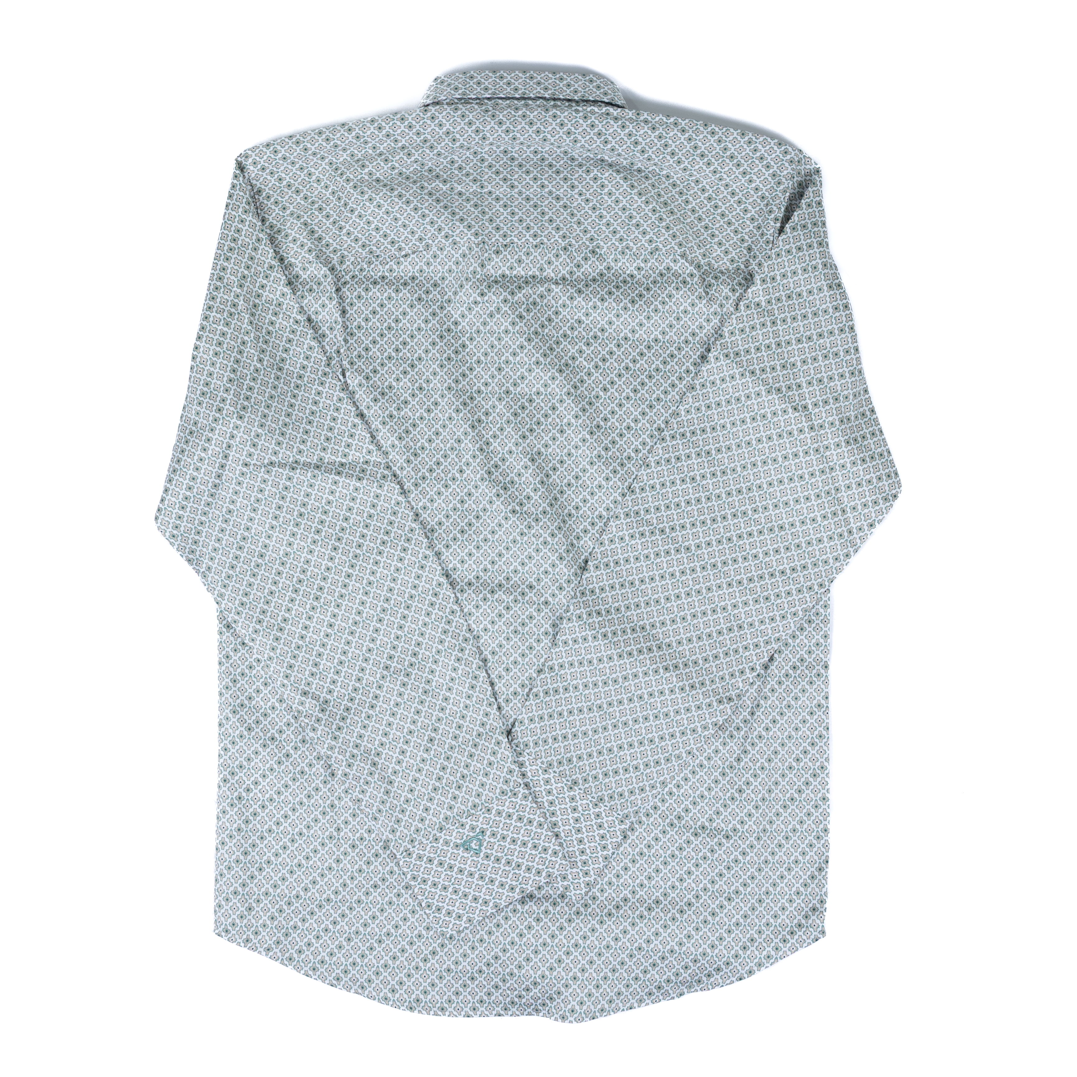 Men's Wrangler Cody Johnson Sleeve Green Printed Button Up 112378969