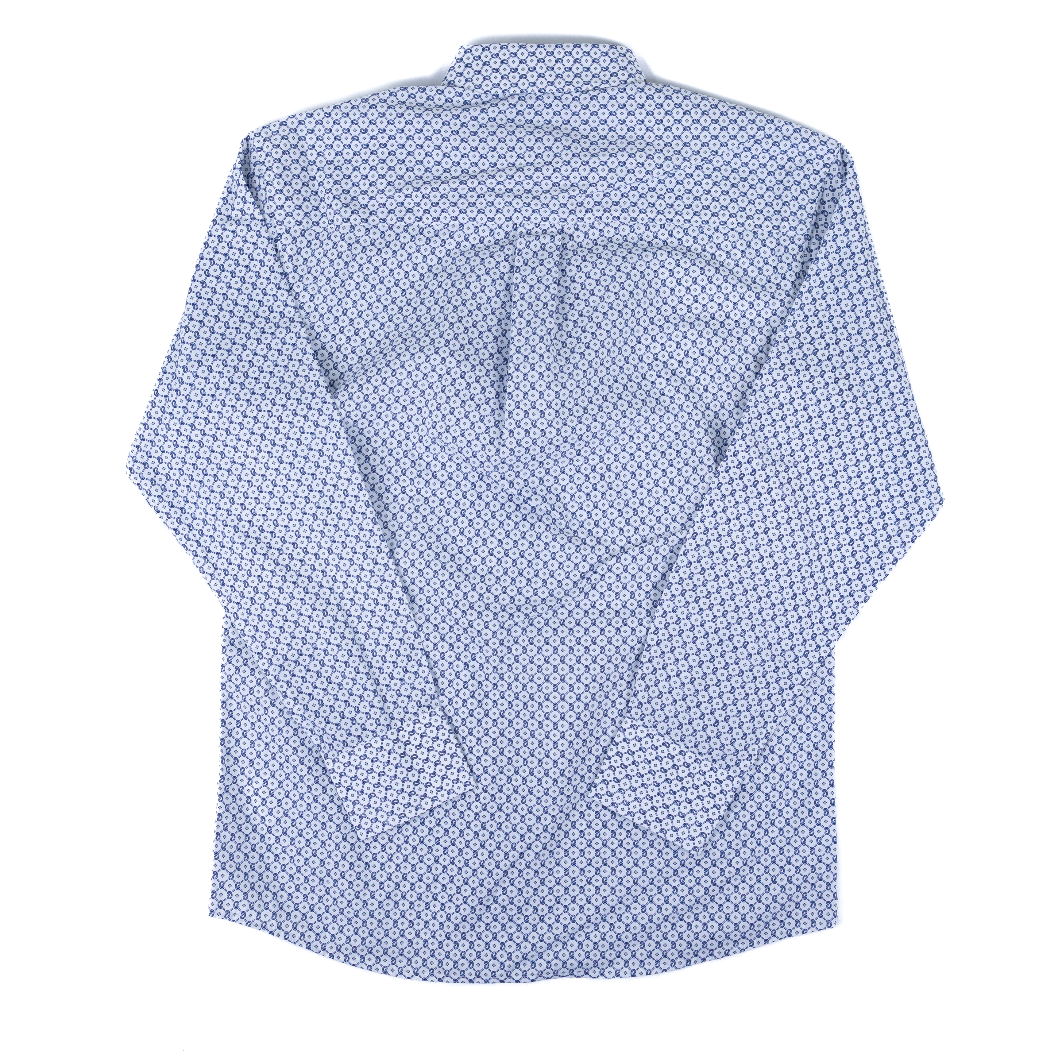 Men's Wrangler Long Sleeve Classic Blue Printed Button Up 112379162