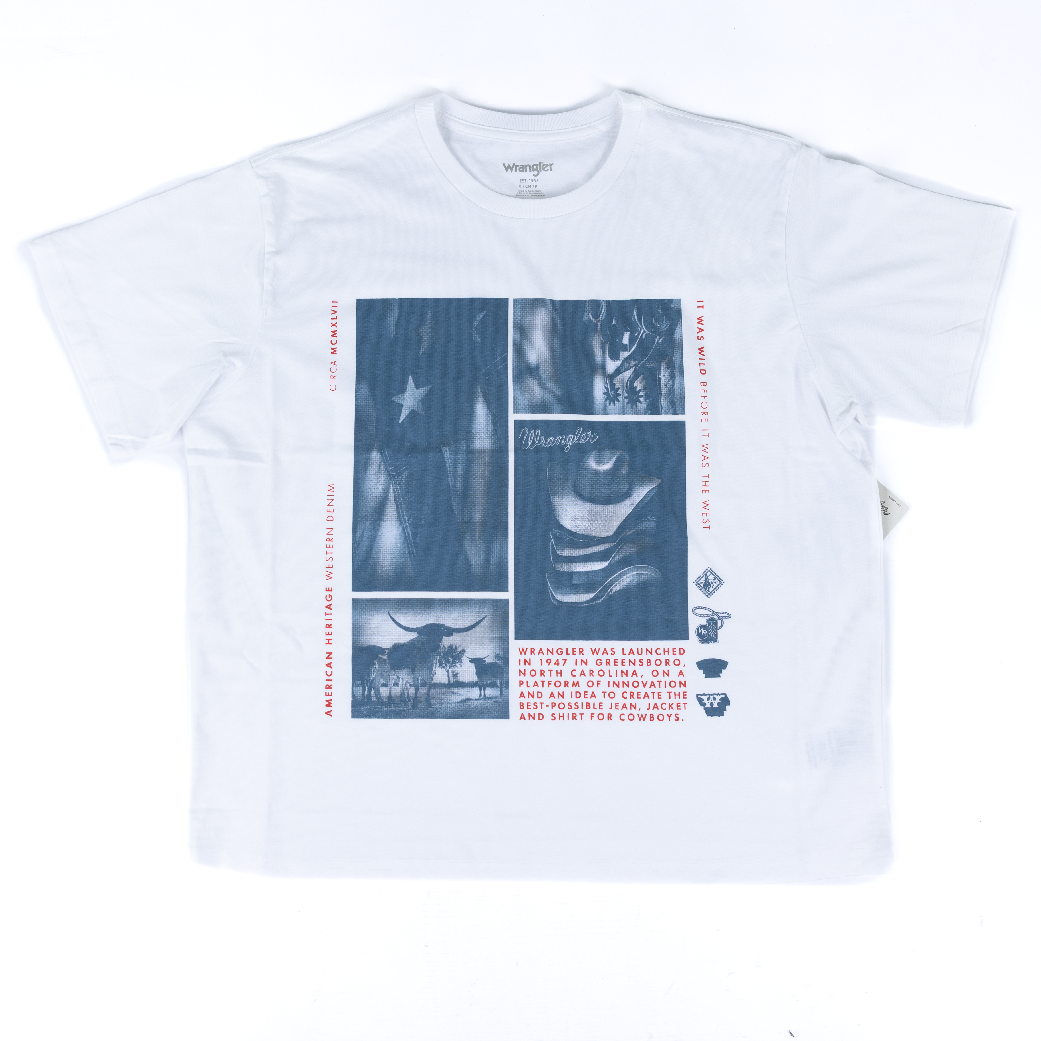 Women's Wrangler White Short Sleeve Printed T-shirt 112375895