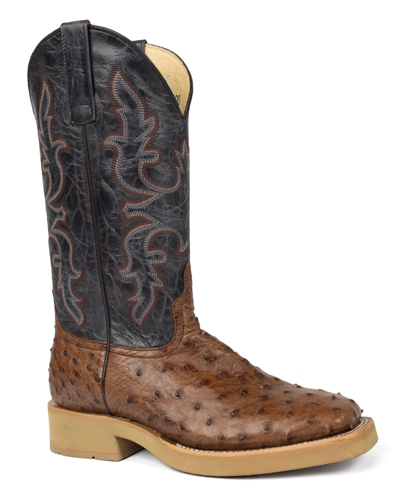 Horse Power Top Hand Men's Kango Tobacco Full Quill Ostrich Square Toe Boots HPC500