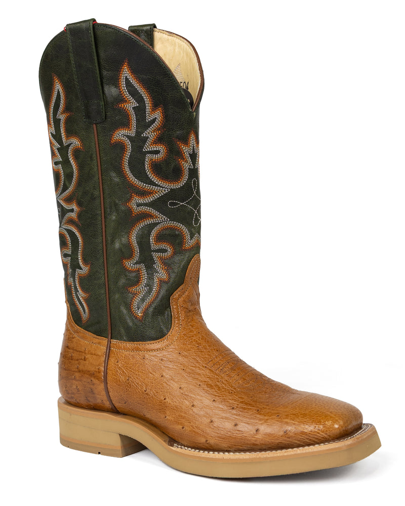 Horse Power Top Hand Men's Antique Saddle Smooth Quill Square Toe Boots HPC504