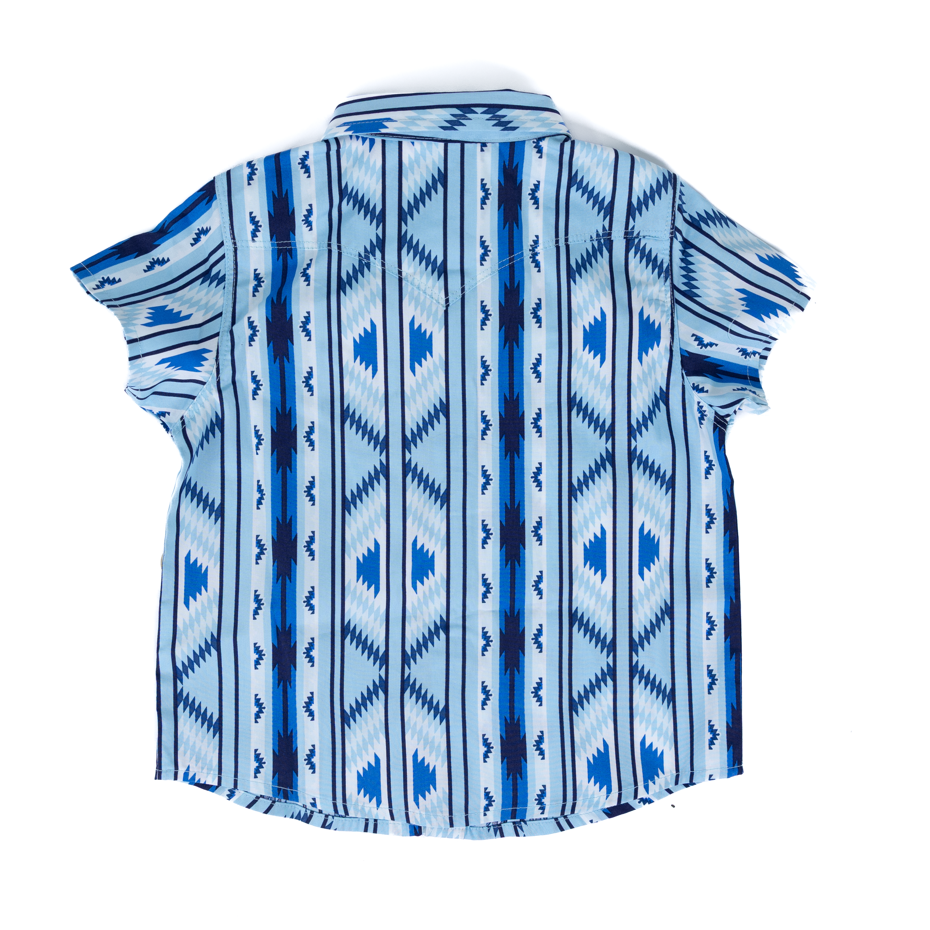 Boy's Wrangler Baby Boy Blue Aztec Print Snap Shirt 112378883