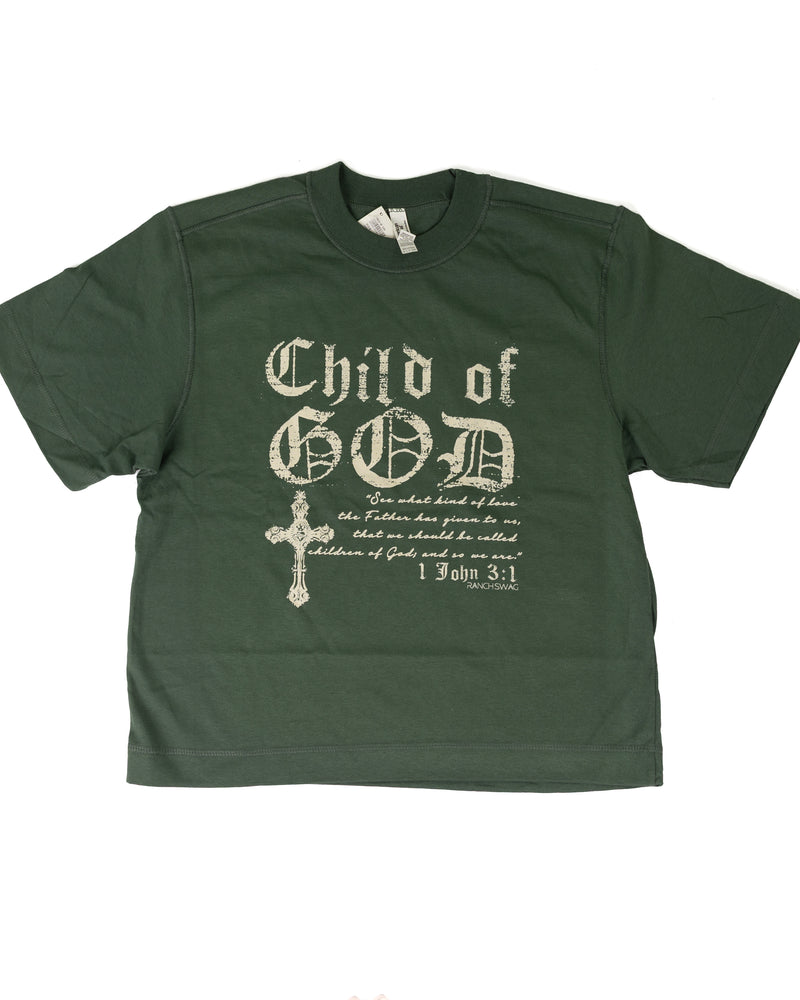 Ranch Swag Women's Short Sleeve Green "Child of God" T-shirt 