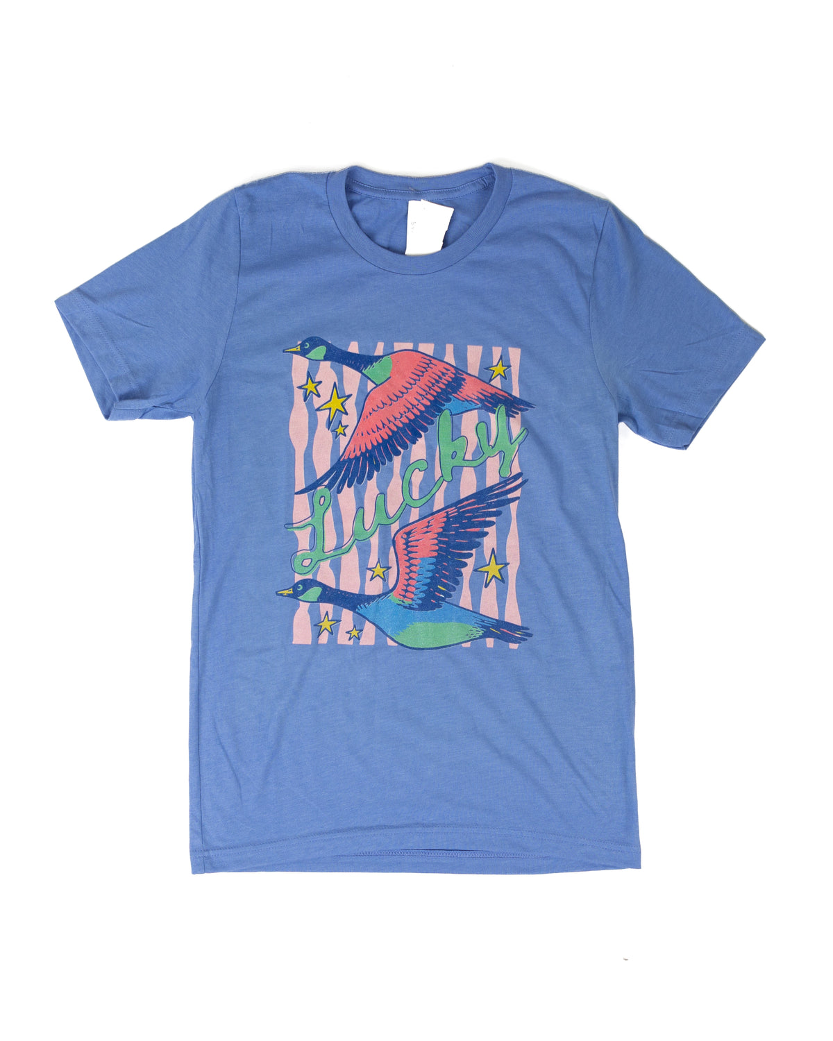 Ranch Swag Women's Heather Blue Short Sleeve Lucky Duck T-shirt 