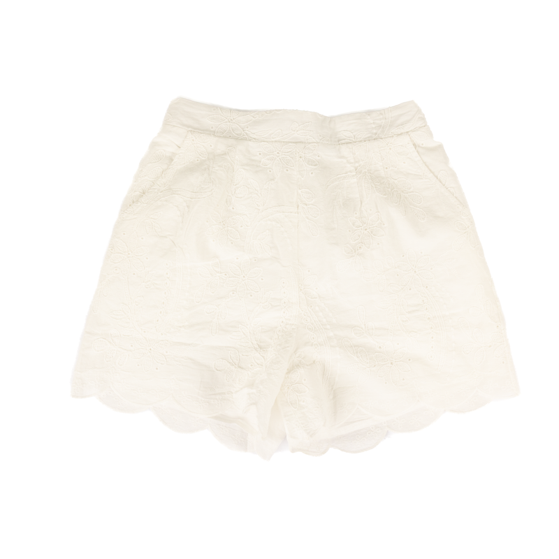 Women's Another Love White Jannie Floral Embroidery White Shorts VCBM8205WHT