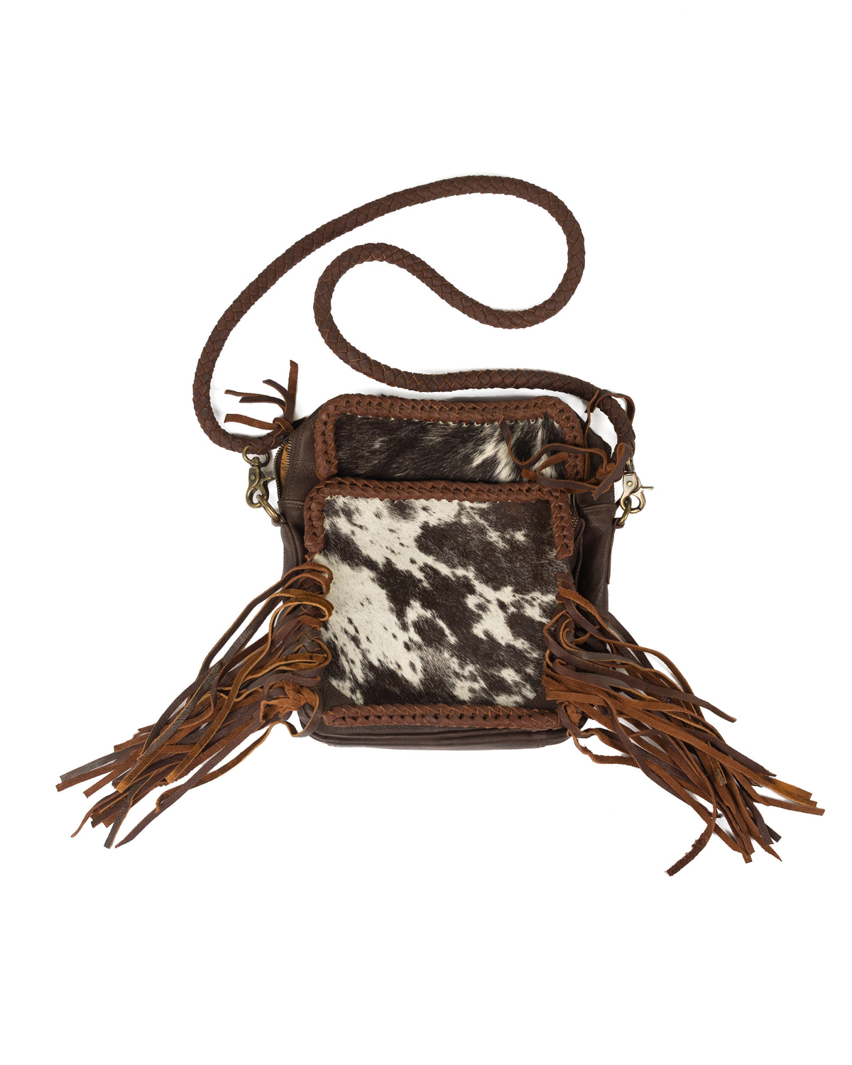 American Darling Women's Cowhide Dual Pocket Crossbody ADBGM760