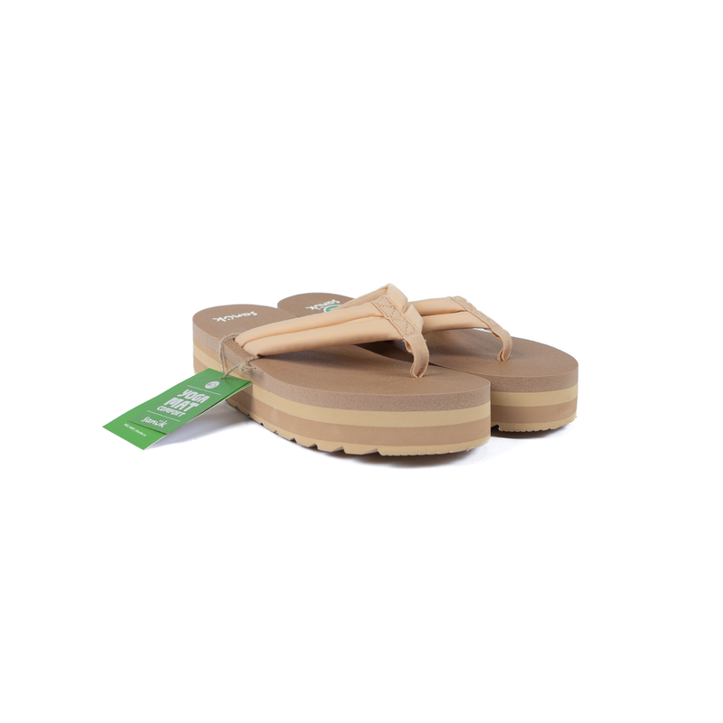 Women's Sanuk Sand Platform Flip Flops 1174039-SAND