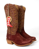 Hyer Women's Burgundy/Tan Rose Hill Cutter Toe Boots HW42021