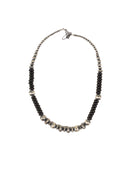 Alzuni Women's Onyx Black and Concho Beaded Handmade Necklace 