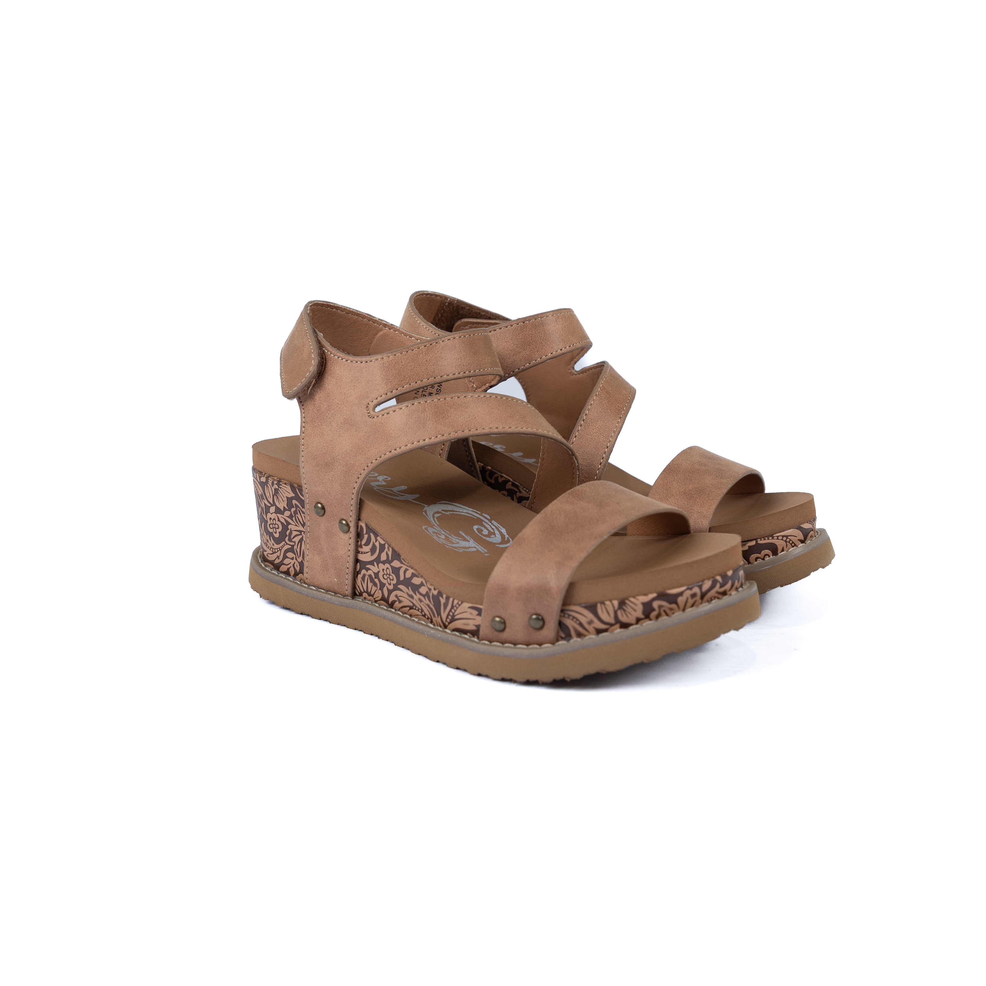 Women's Very G Verde Trail Nude Open Toe Wedge Sandals VGWS0146-430