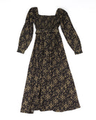 Panhandle Women's Black and Olive Abstract Aztec Midi Dress LWD2R09656