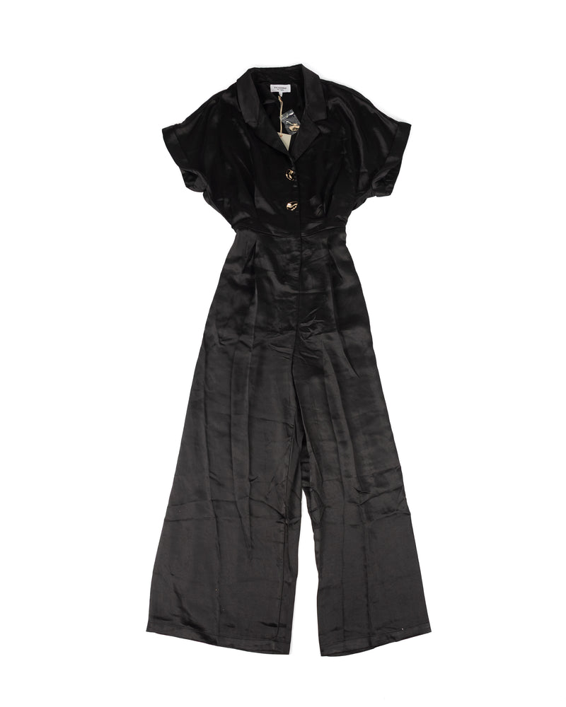 ee:some Women's Black Satin Jumpsuit BH17107