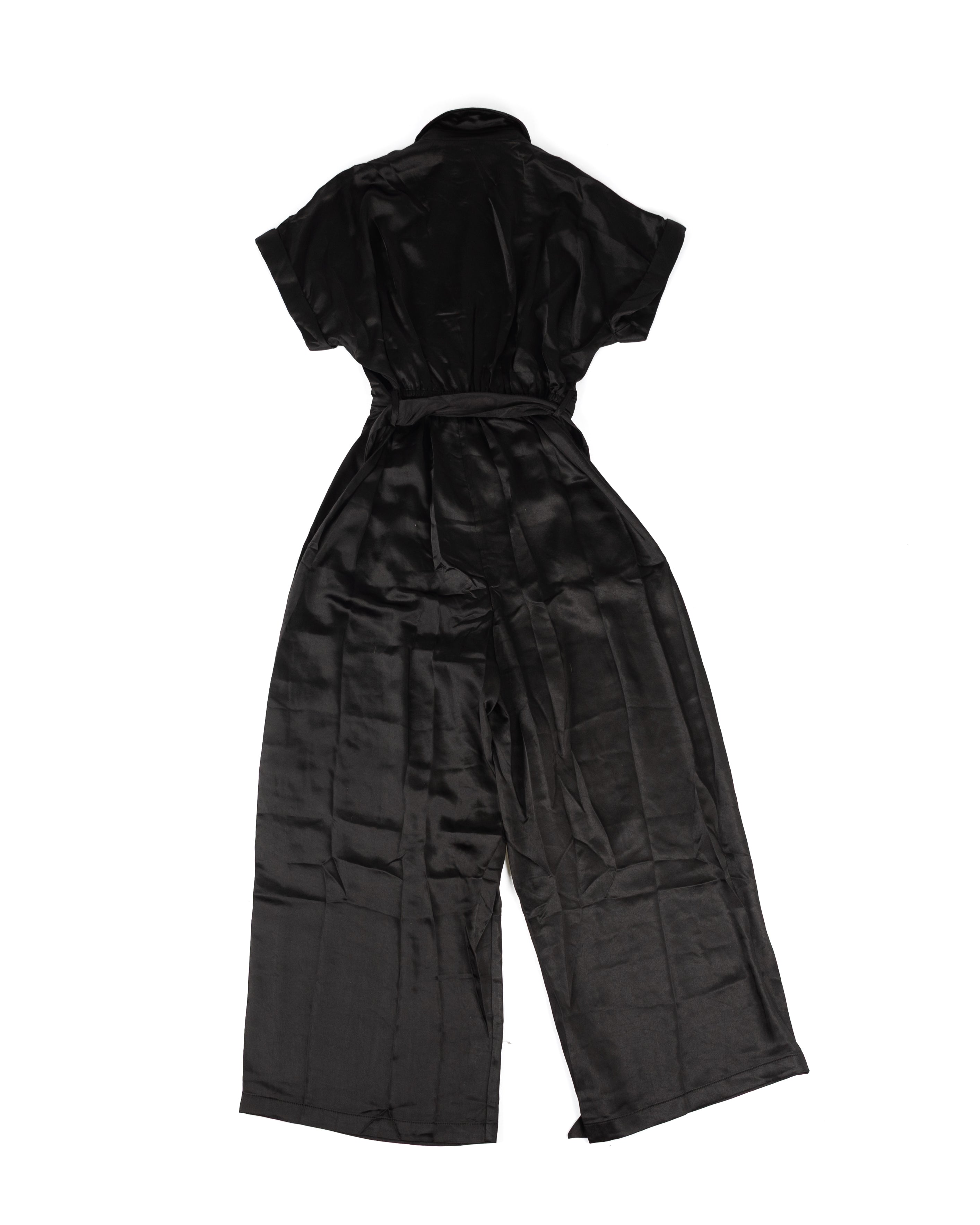 ee:some Women's Black Satin Jumpsuit BH17107