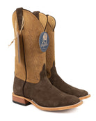 Anderson Bean Men's Chocolate Chap Suede Chino Kidskin Square Toe Boots 