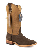 Anderson Bean Men's Chocolate Chap Suede Chino Kidskin Square Toe Boots 