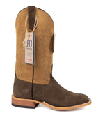 Anderson Bean Men's Chocolate Chap Suede Chino Kidskin Square Toe Boots 