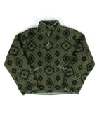 Rock and Roll Women's Green Aztec 1/4 Zip Sherpa BW91C09416