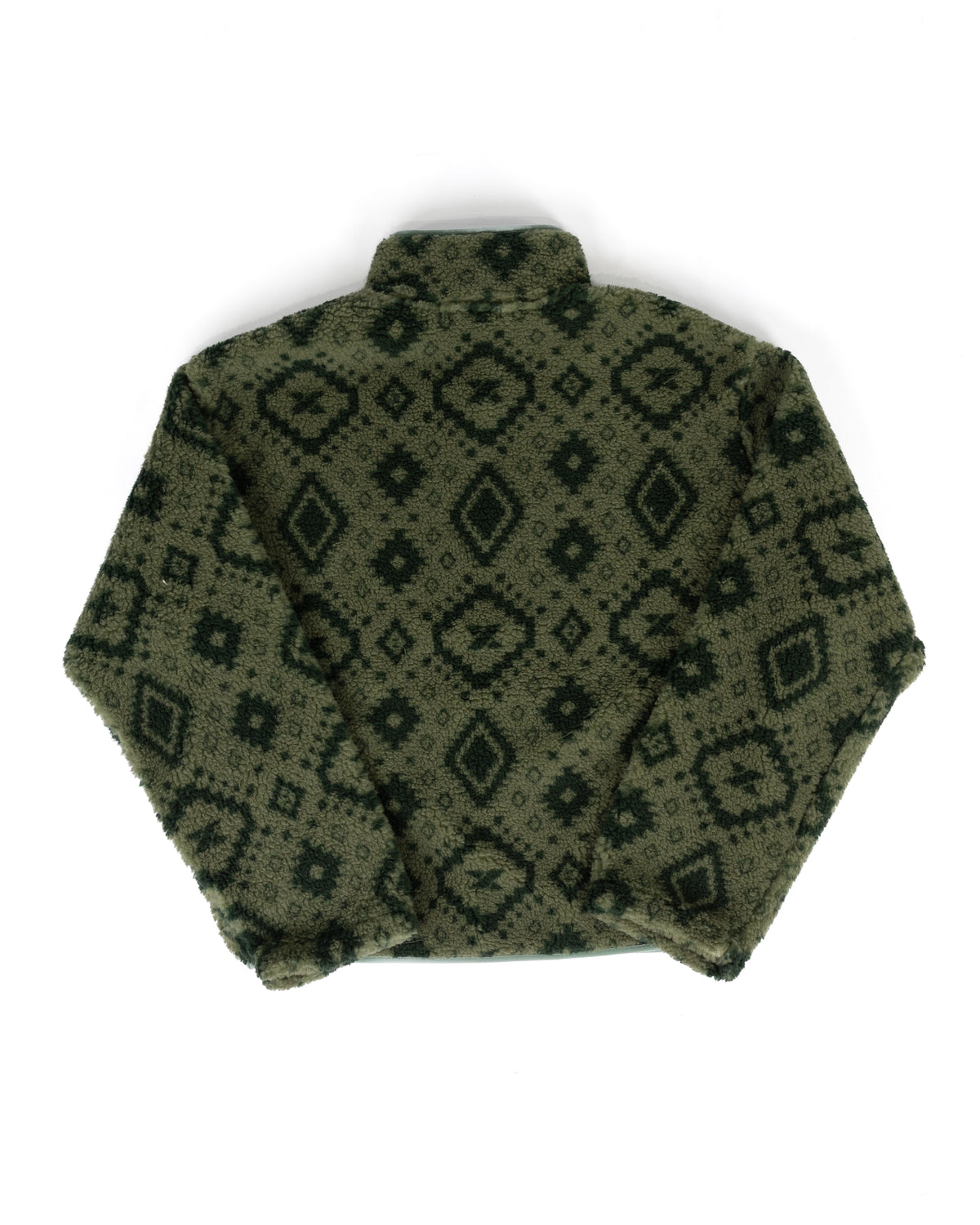 Rock and Roll Women's Green Aztec 1/4 Zip Sherpa BW91C09416