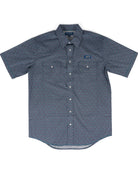 Panhandle Men's Short Sleeve Blue Geo Printed Snap Shirt RMN3S09528