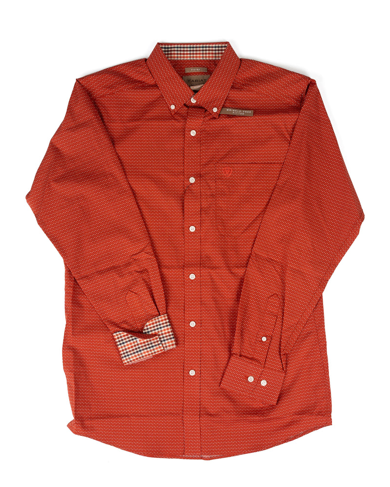 Ariat Men's Long Sleeve Wrinkle Free Willet Fitted Button Down Shirt 10079374