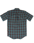 Panhandle Men's Short Sleeve Blue Plaid Button Down Shirt RMB3S09525