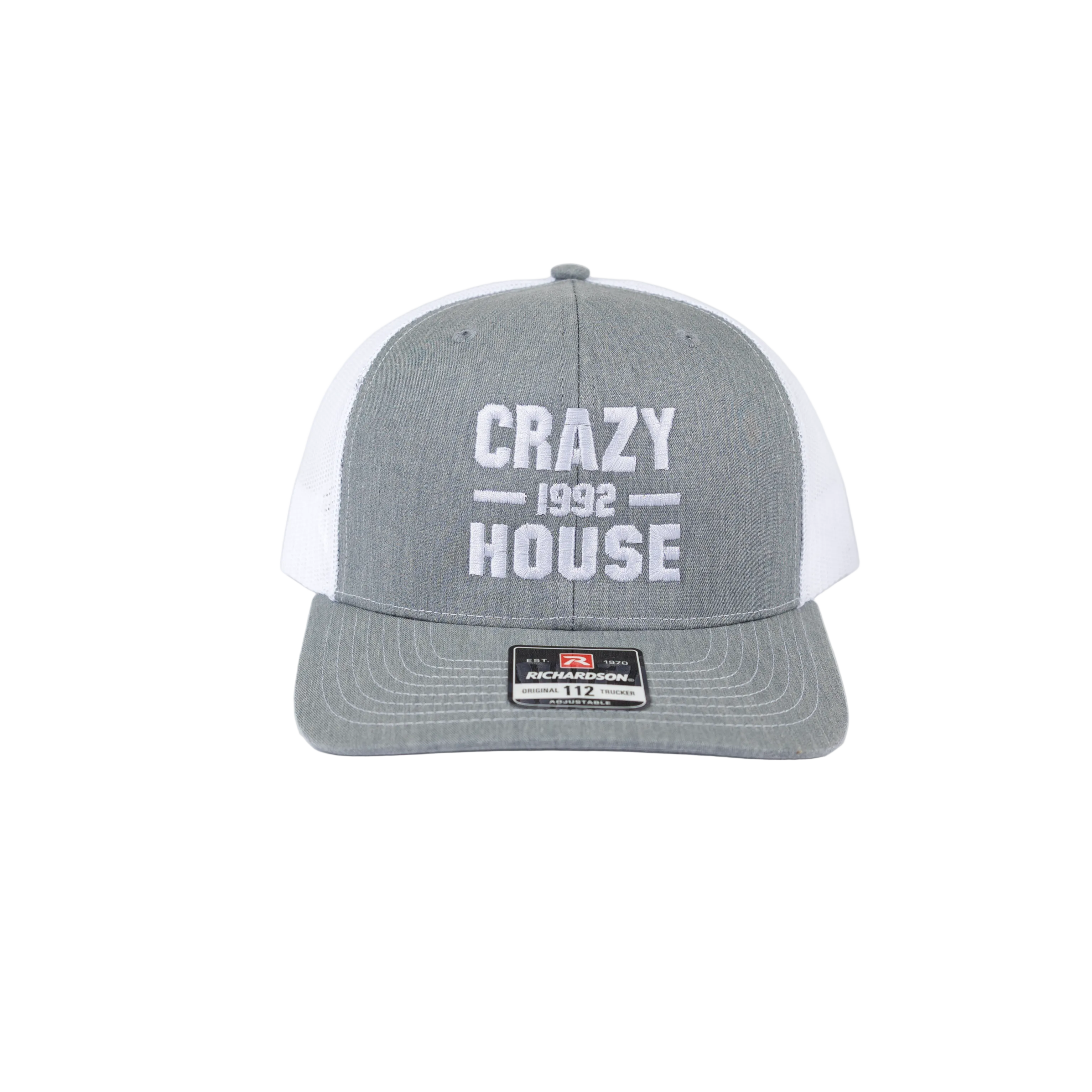 Crazy House Gray and White Cap with Stitching 
